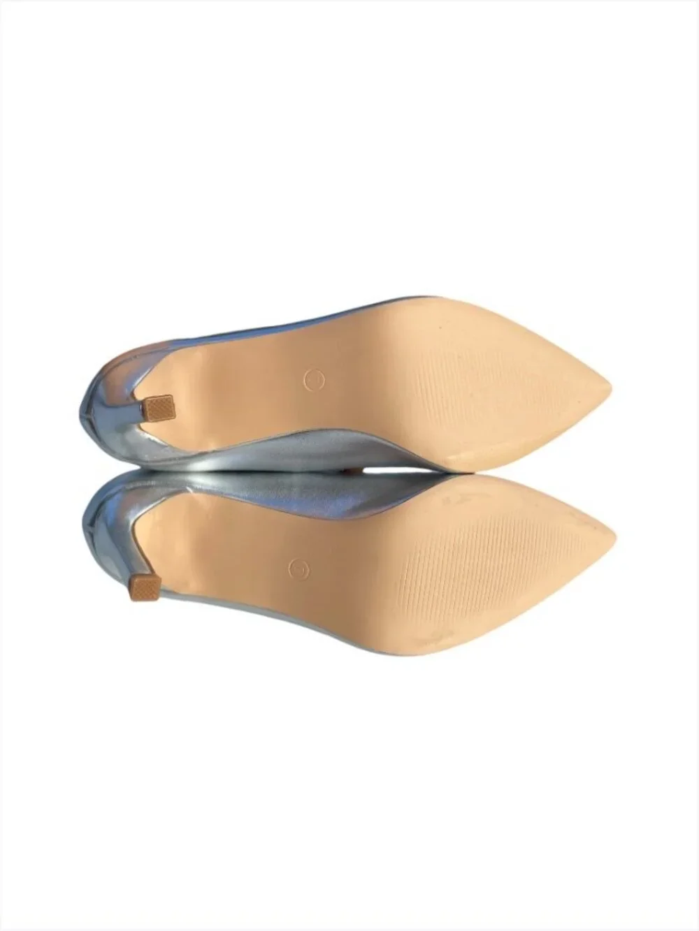 Women’s Metallic Silver Pointed Toe Stiletto Pumps, 7